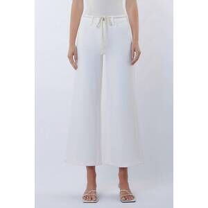 NEW VERVET BY FLYING MONKEY high rise crop wide leg pants in white